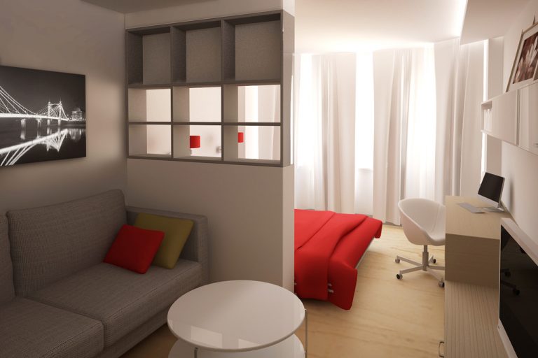 Зонирование комнаты 18 квадратов-способы зонирования, советы по увеличению пространства